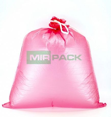 Пакеты для мусора с завязками 35 л, 18 мкм, 15 шт, ПНД, красные - Вид 3